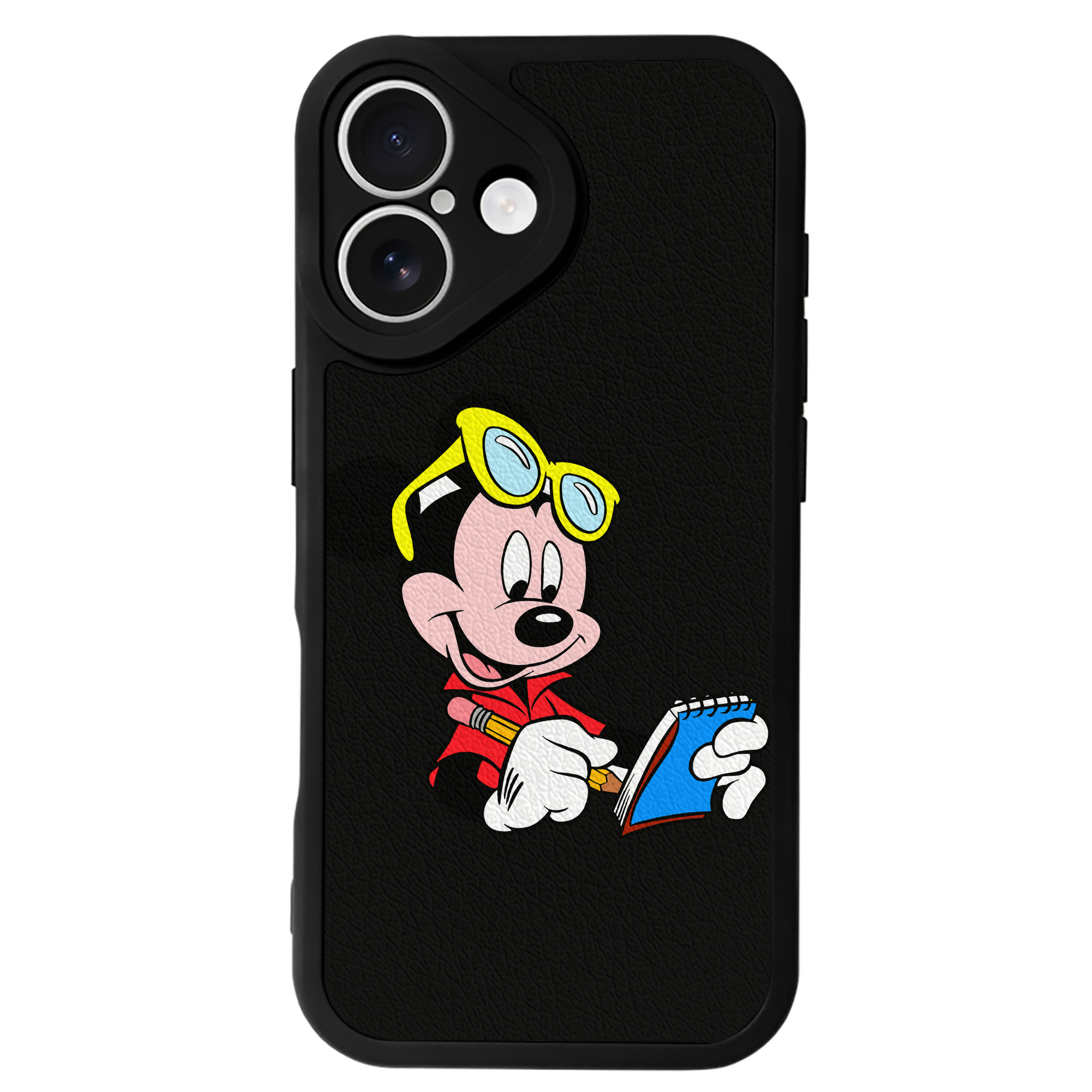 （画像用） ミッキーマウス Mickey Mouse 【iPhone 16シリーズ対応】シリコンスマホケース（レザー調） 材質：シリコン